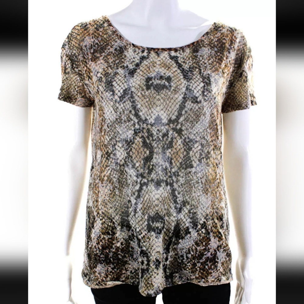 The Kooples snakeskin print top small